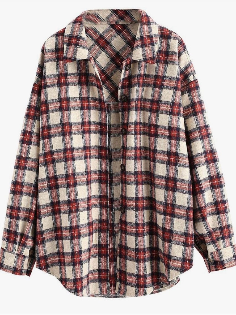 Women’s Zaful Button Down Plaid Shirt Shacket